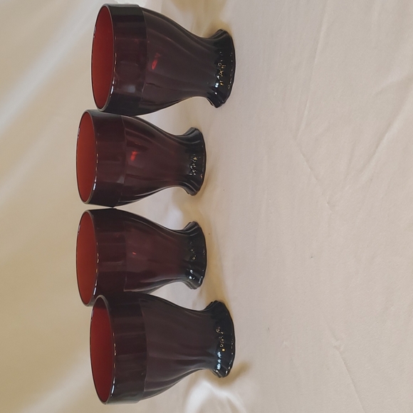 Set of 4 Vintage Anchor Hocking Ruby Red Glasses ❤️ - Picture 2 of 6